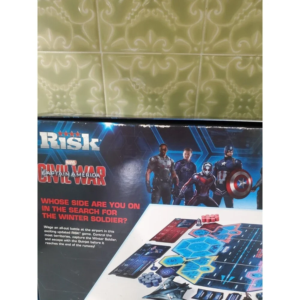 Risk Captain America Marvel Avengers Civil War Board Game Hasbro Complete